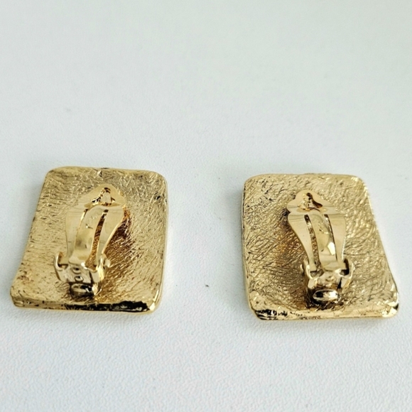 Yves Saint Laurent Hammered Large Necklace and Earrings Set - Picture 6 of 6